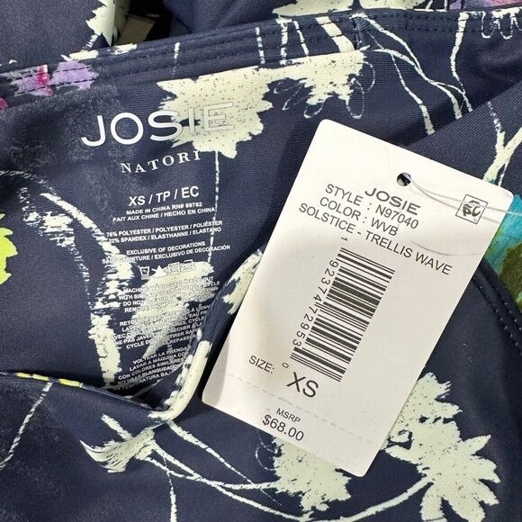 Josie Natori Size XS Navy Trellis Wave Solstice Hi-Rise Media Pocket Legging NWT - Picture 7 of 7